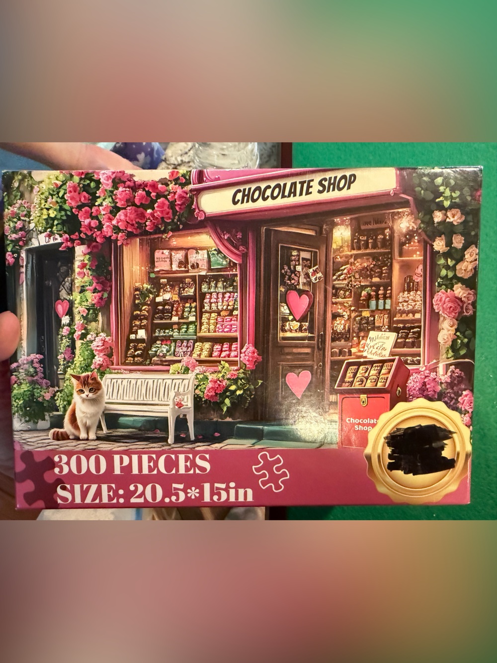 Chocolate Shop 300-Piece Jigsaw Puzzle - Pink Floral Art